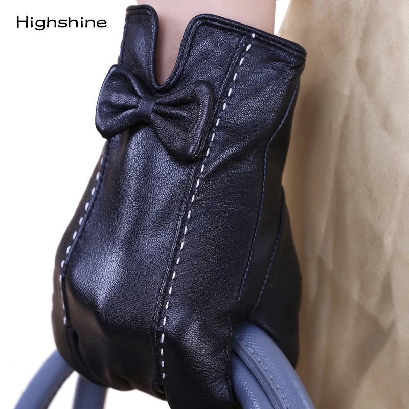 Перчатки женские из натуральной овечьей кожи для сенсорного экрана|Женские