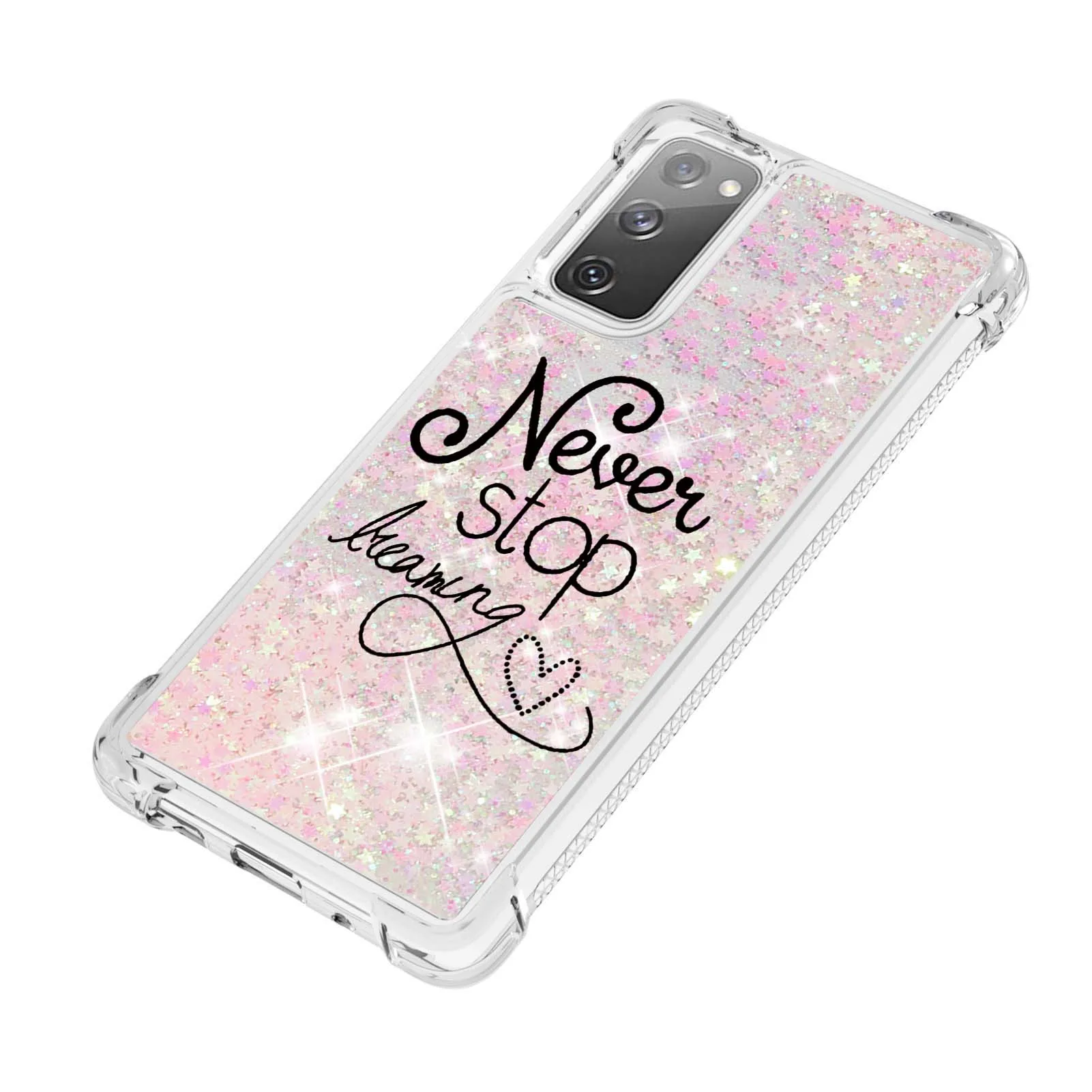 

For Samsung S20 FE Case Fashion Pattern Quicksand Glitter Silicone Shockproof Back Cover For Samsung S20 FE Phone Cases 6.5 inch