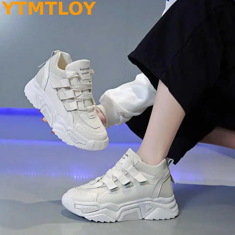 2020 женская обувь Весенняя повседневная с толстыми подошвами Модная на высоком