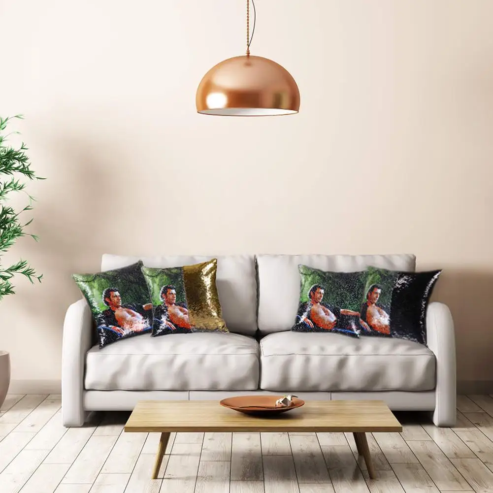 Двойной чехол 16x16 дюймов с блестками надписью Can Reverse Wear | Дом и сад