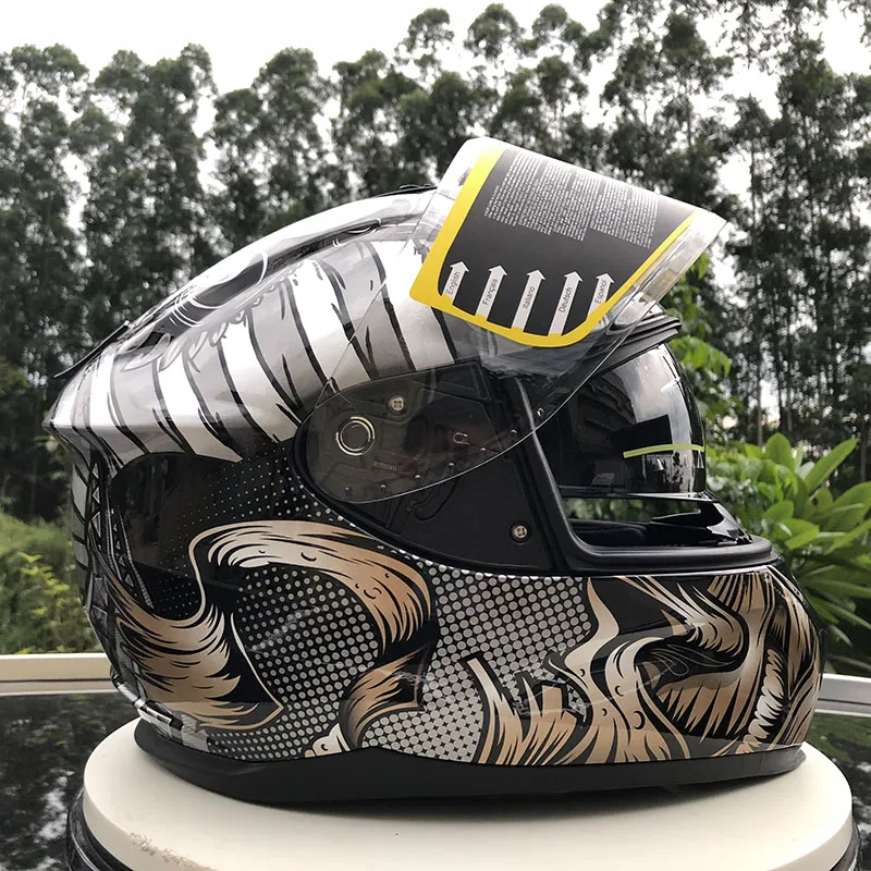 Защитные мотоциклетные шлемы с двойным козырьком шлем для езды на мотоцикле