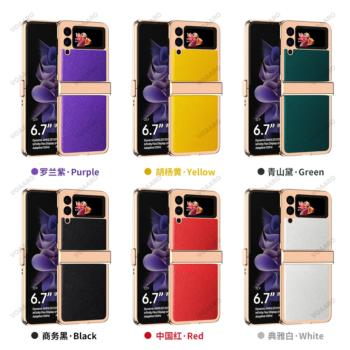 shockproof case for samsung galaxy z flip 3 plating leather case cover for samsung z flip 3 5g hinge full protection phone capa free global shipping