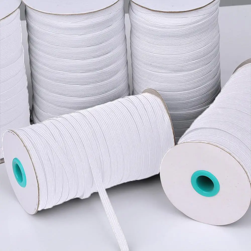 

3/6mm 160YD Elastic Bands White Elastic Polyester Mask Elastic Rope High Elasticity For Sewing DIY Crafts Mask Bedspread Cuff