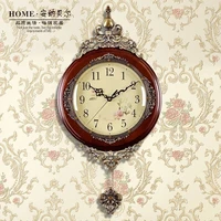 wooden wall clock vintage living room decoration solid wall watches home decor metal accessories mute creative luxury clocks