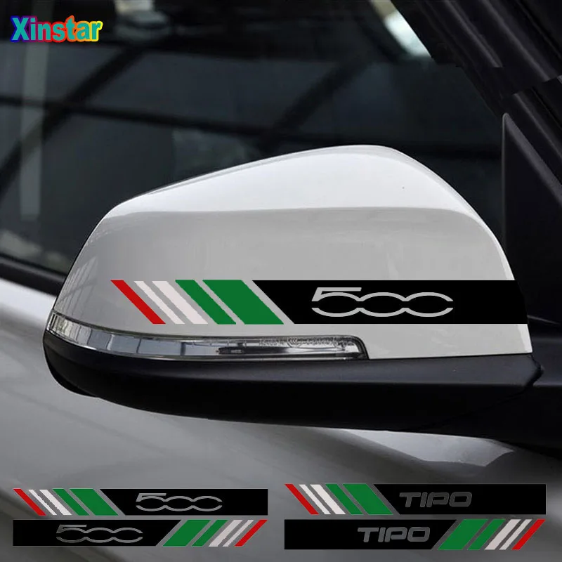

2pcs car Rearview mirror stickers for Fiat 500 TIPO