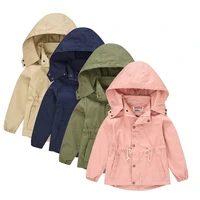 2021 new fashion solid windbreaker for boy girl england style kids zipper hoodie jackets children outwear 3 10 years