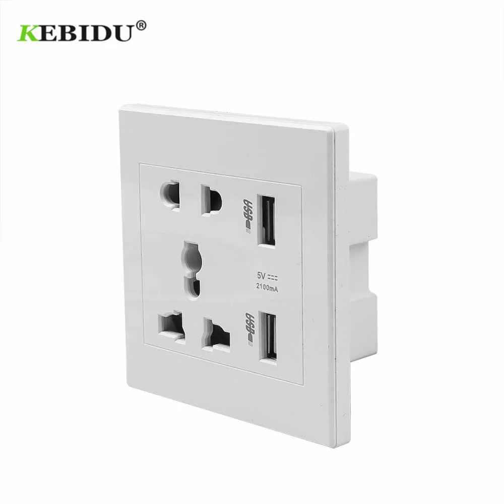 Kebidu двойной USB порт электрическое настенное зарядное устройство док станция