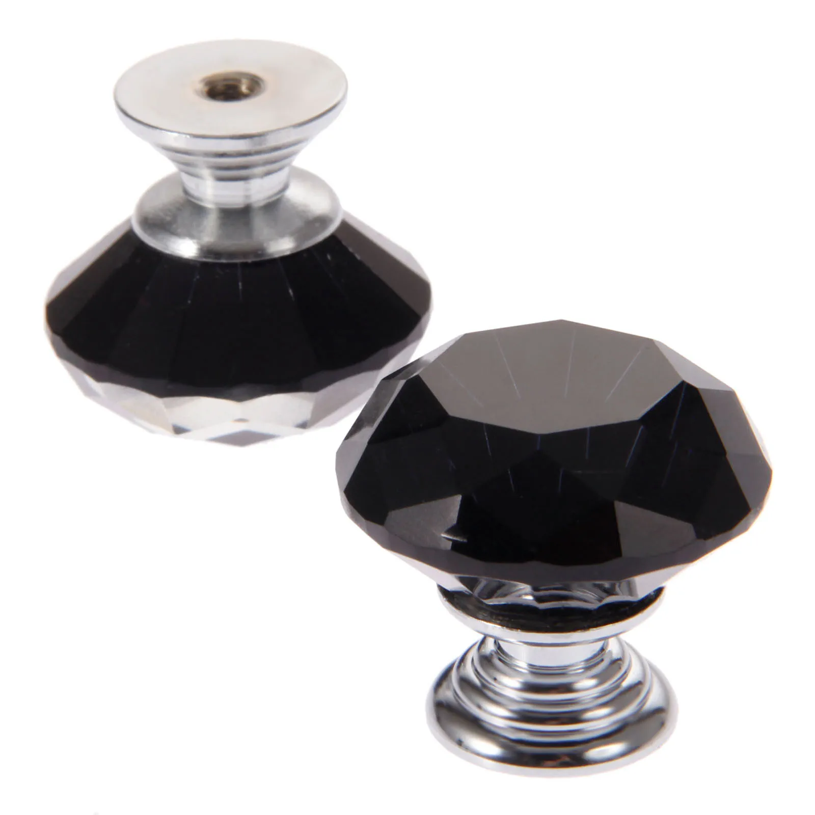 Ручка из черного хрустального стекла в форме алмаза 2 шт. | Обустройство дома