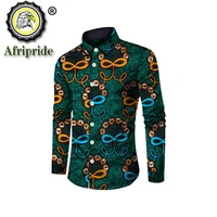 african suit shirts for man print clothing dashiki tops ankara formal men shirt stand neck long sleeve afripride s1912002