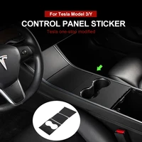 3 piece car central control film for tesla model 3 model y pure black interior sticker modeling accessories