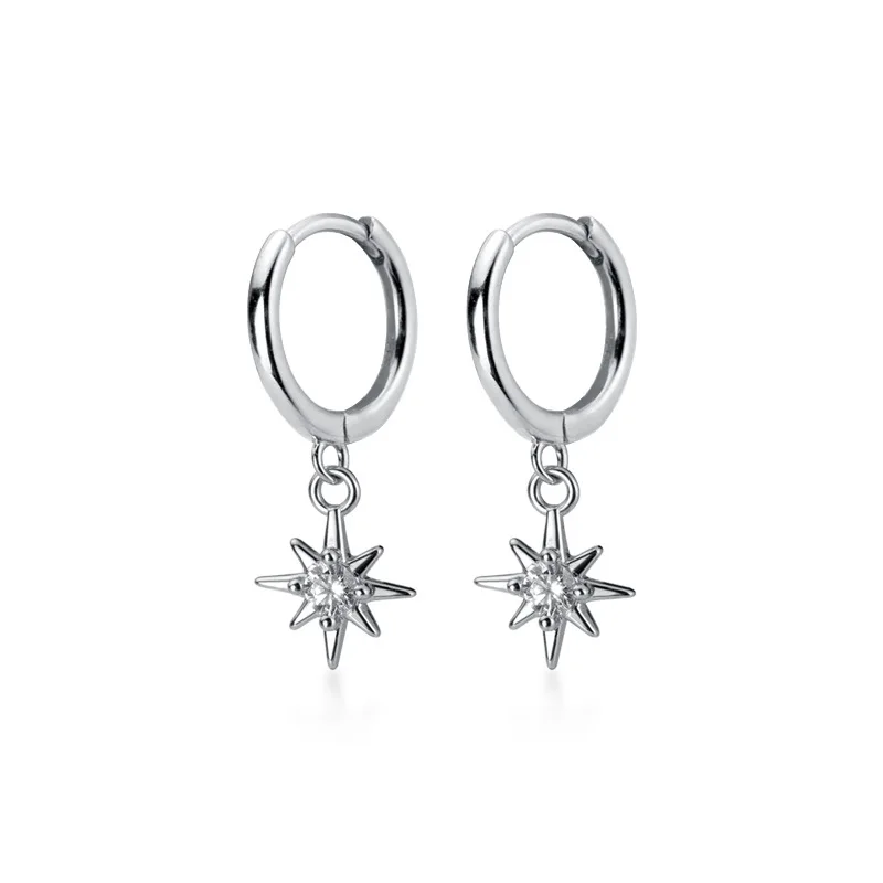 Trusta 925 Solid Sterling Silver Earrings Women Fashion Heart/Star Small Love Stud Ear Clip Jewelry Gift for Teen Girls DS904 - Окраска металла: DS1774 Silver