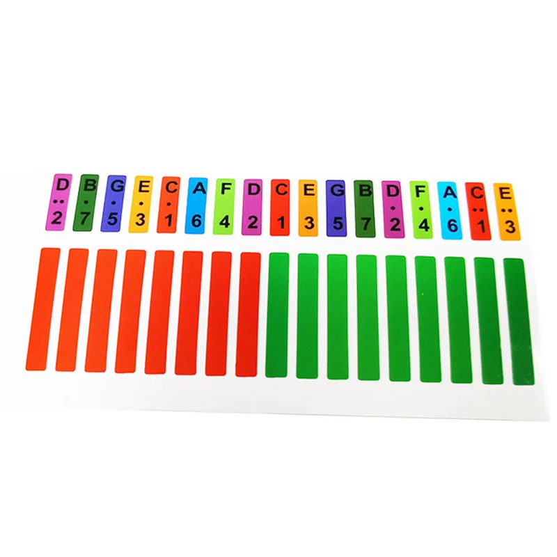 

Цветные наклейки Kalimba шкала наклейка 17 клавиш, Стикеры для начинающих и обучения музыке, пианино, 10 шт.