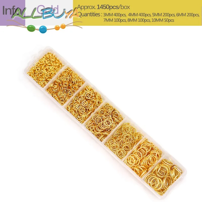 Золотистые открытые соединительные кольца для обжима бусин изготовление