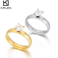 kalen classic fashion women ring trend white aaa crystal zircon engagement design rings for women wedding jewelry gift