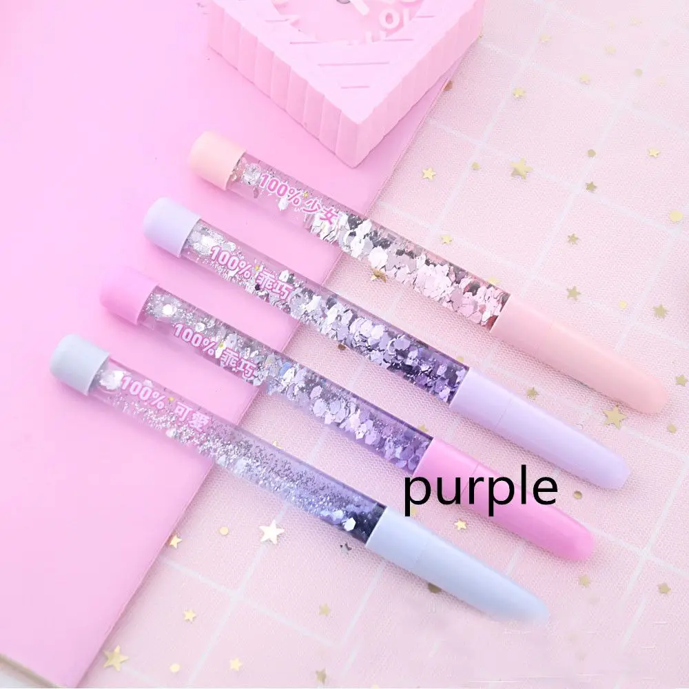 purple Лимит показывает 1 шт. 0,5 мм Kawaii, милые канцелярские принадлежности Единорог зыбучие пески гелевая ручка подпись ручка школьные офисные принадлежности подарок для ребенка подарок - Цвет: purple
