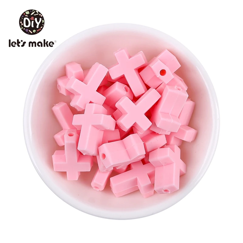 Let's Make Silicone Teether Beads Of Cross 10pcs Food Grade Teething Making DIY Dummy Clip Chains Baby Teethers | Мать и ребенок