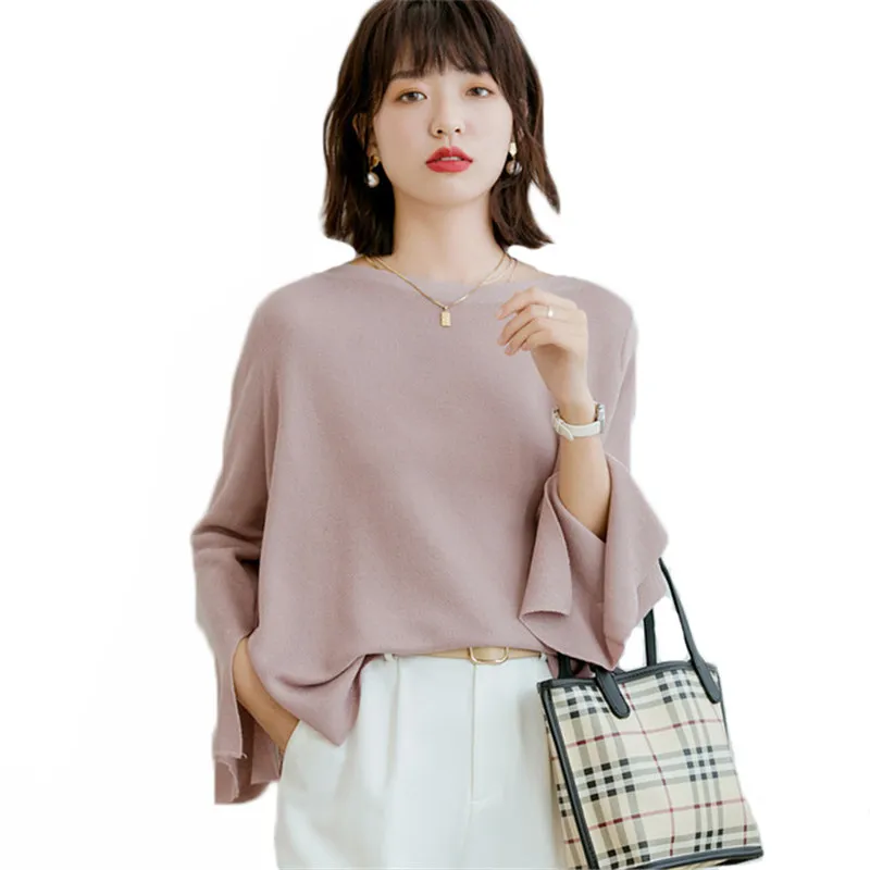 

Knit Sweater Women 2021 Spring Summer Korean Version Thin Loose Casual Round Neck Blouse Pullover Long Sleeves Top Female JD1187