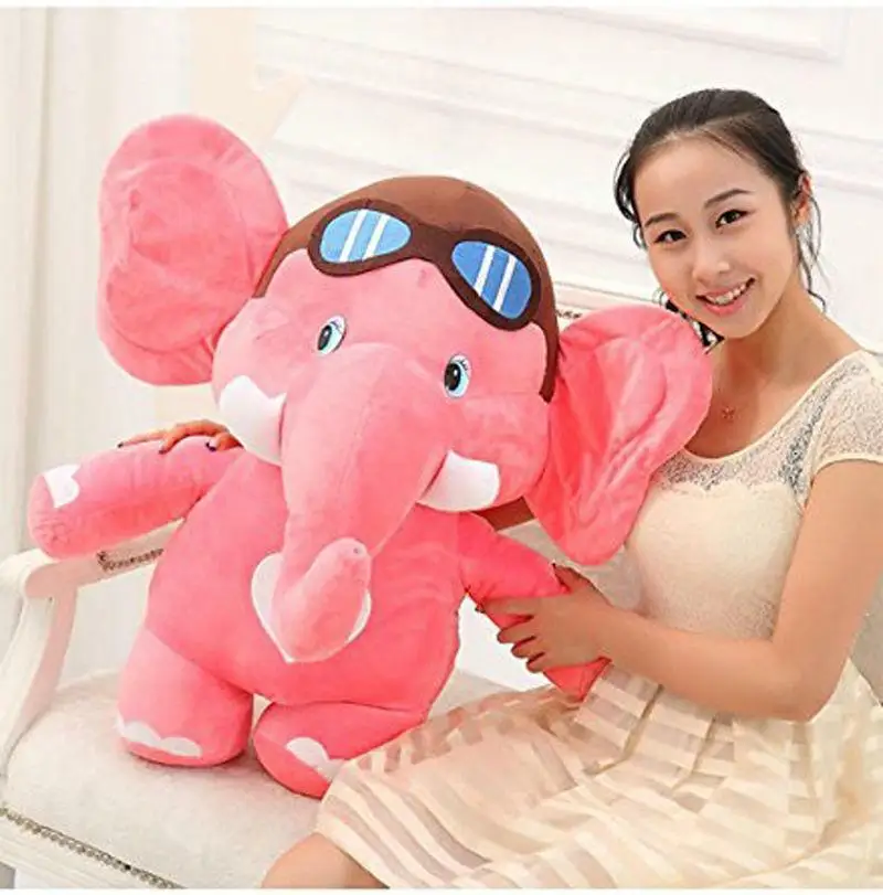 

75CM Giant Pink Flying Elephant Plush Toy Large Stuffed Animal Soft Doll Gift Us Cotton Toys For Children BirthdayGiftRewards