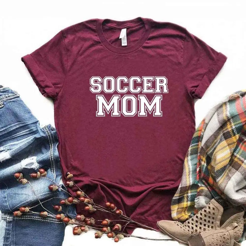 

Women T Shirt Soccer Mom Letter Print Tshirt Women Short Sleeve O Neck Loose T-shirt Ladies Summer Causal Tee Shirt Clothes Tops