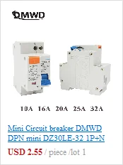 Мини автоматический выключатель DMWD ДПН мини DZ30LE-32 1P+ N 10A 16A 20A 32A220V 230 В 50 Гц 60 Гц узловой ток автоматический выключатель RCBO RCCB