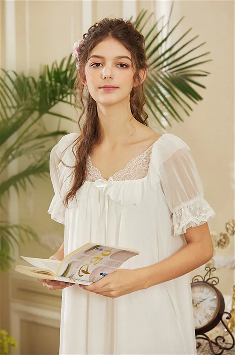 2020 Bathrobe Female Cotton Nightgowns Women Night Wear Home Dress Vintage Sleepwear Honeymoon Nightdress Indoor Clothing T520 | Женская