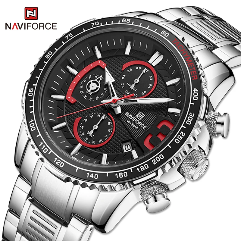 Часы наручные NAVIFORCE Мужские кварцевые Многофункциональные модные спортивные