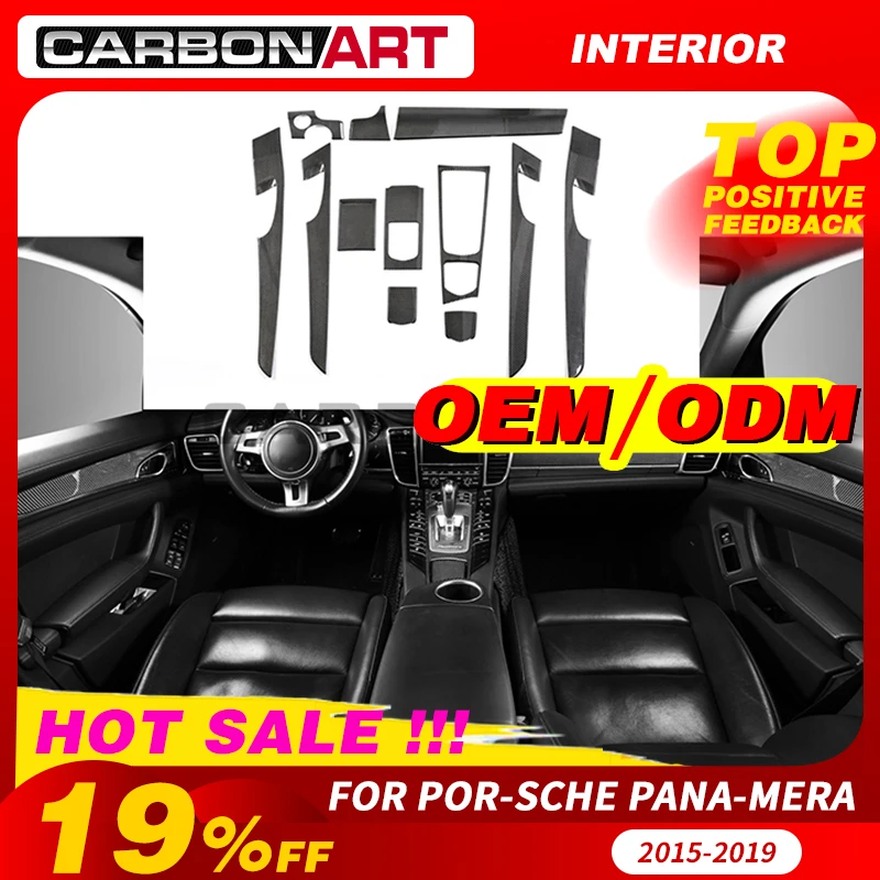 

100% Real Carbon Fiber Interior Trim For porschee mara 970 Long Wheelbase Decoration door trim dashboard center console