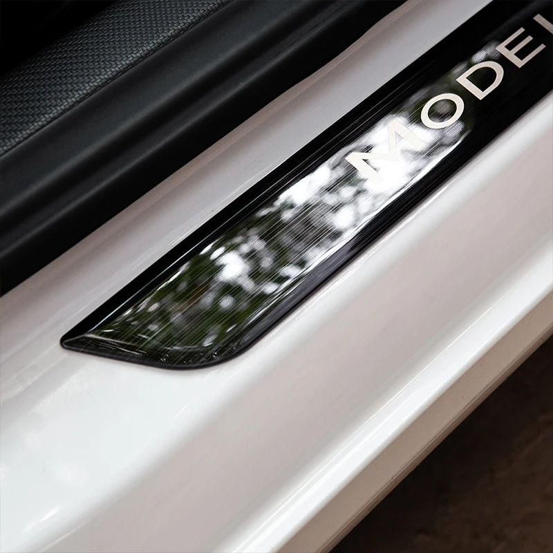 Защитная полоса для педали Tesla Model 3 2017 2020 декоративная Накладка на порог защитные