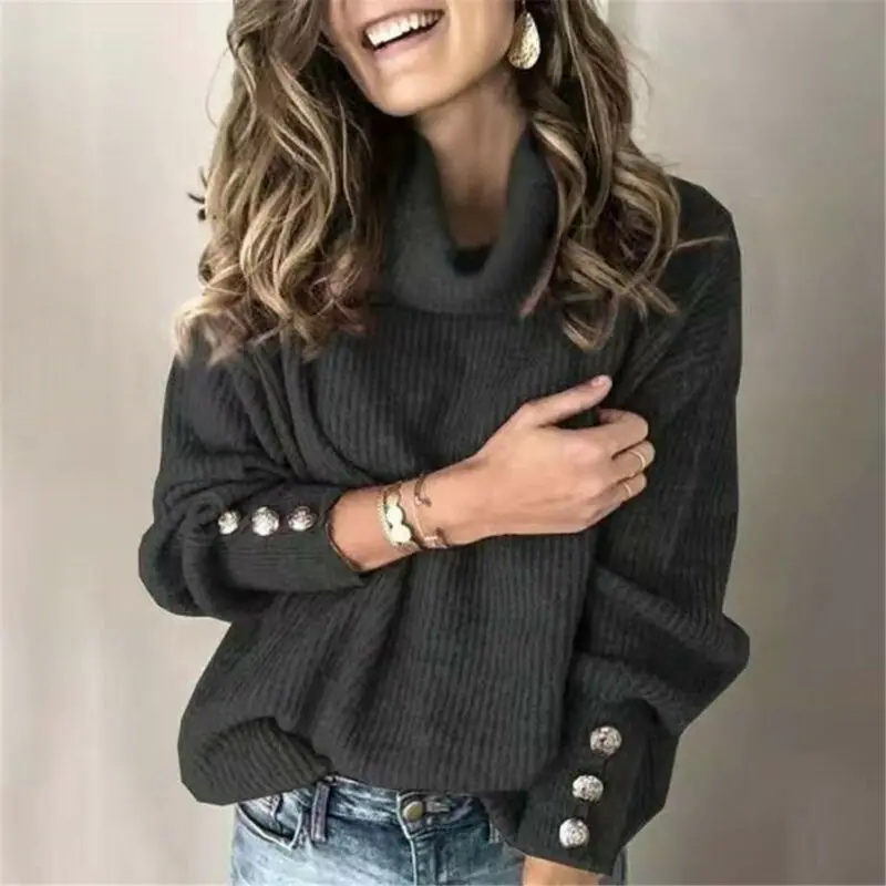 Womens Sweater Knitted Wear Solid Jumper Ladies Winter Casual Pullover Tops Plus Size /BY | Женская одежда