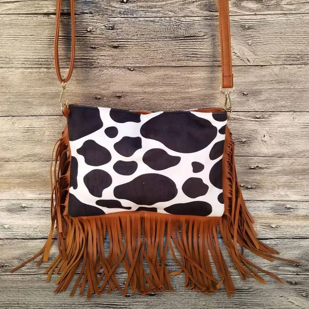 

New Design black cow clutch small Capacity Canvas Cowhide makeup Women Purses DOM112-1219