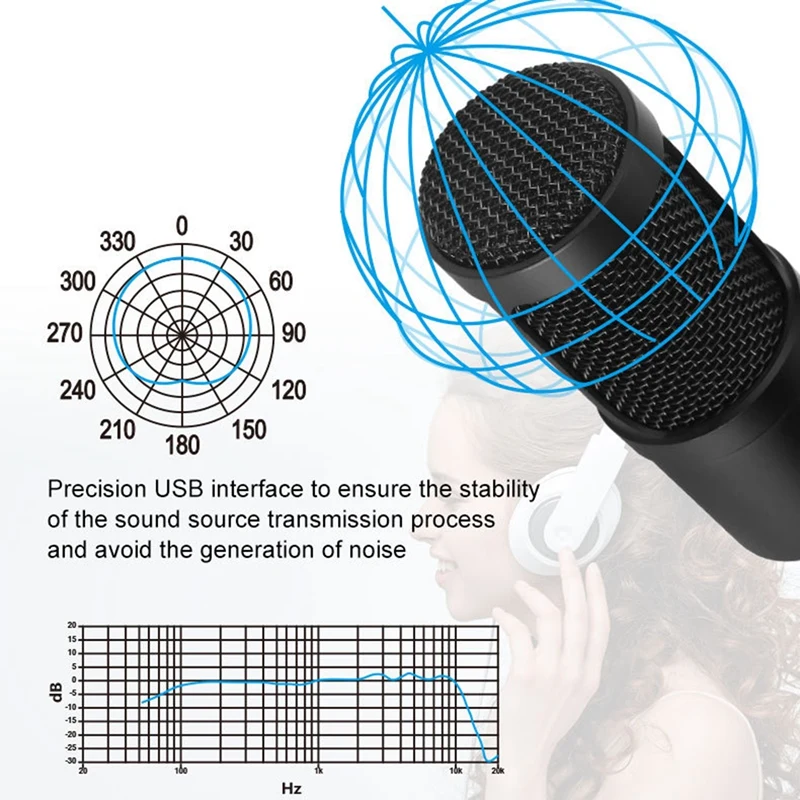 

Microphone Cardioid Condenser Microphone 192KHz / 24Bit High Sampling Rate Computer Microphone