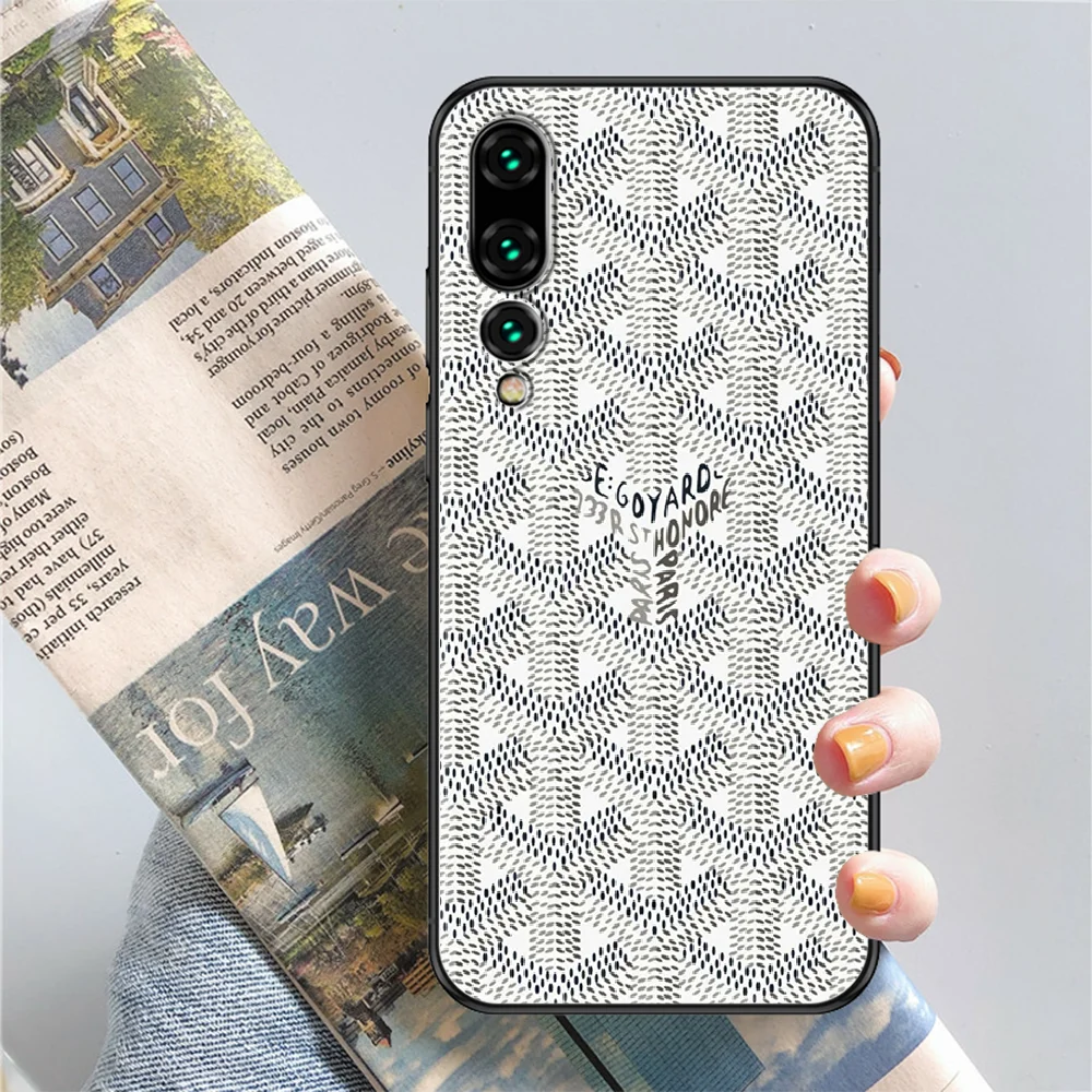 

GOYARDS Design Colourful Phone case For Huawei P Mate P10 P20 P30 P40 10 20 Smart Z Pro Lite 2019 black luxury waterproof