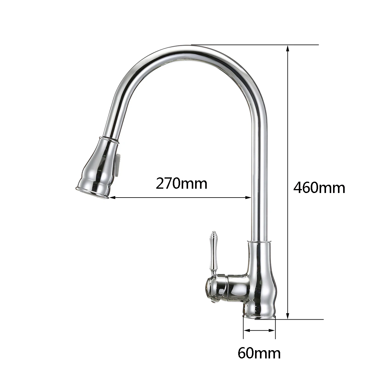 

Faucet Kichen Chrome Pull Out Spout Kitchen Tap Mixer Faucet Single Hole Kitchen Sink Mixer Tap with Stream Sprayer Head