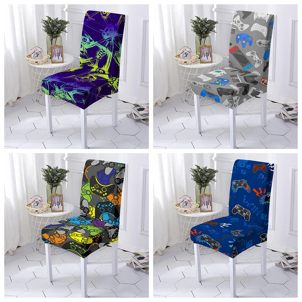 

Gamepad Dining Chair Cover Spandex Elastic Chair Slipcover Case Stretch Seat Cover for Wedding Hotel Banquet 1/2/4/6 PCS