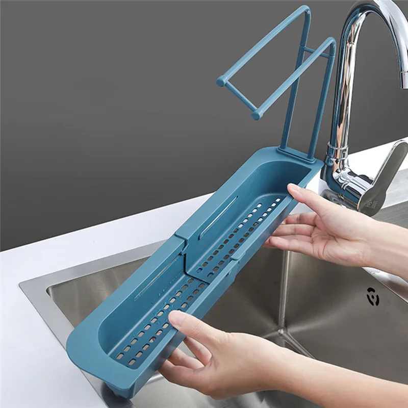 Телескопический раковина шкаф мыло губка сушилка для посуды корзина хранения