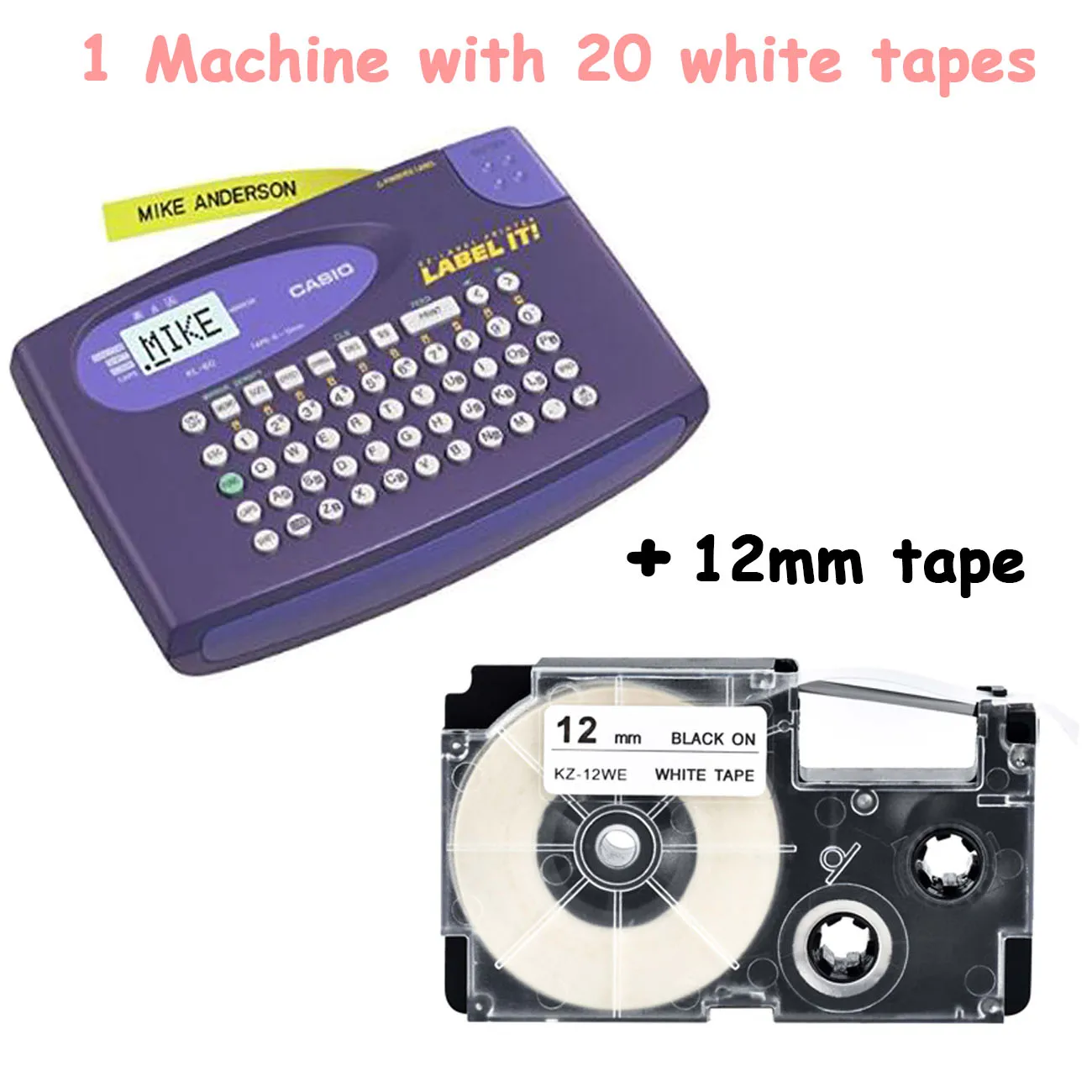 add 20pcs XR-12WE KL-60-L KL-60L casio Портативный английский машина ярлыка, костюм для детей 6/9/12 мм casio для маркировки ленты XR-12WE XR-9WE XR-12YW - Цвет: add 20pcs XR-12WE