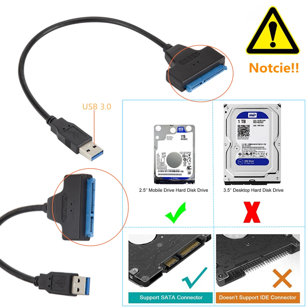 Кабель Grwibeo USB SATA 3 адаптер Sata к 2 5 до 6 Гбит/с поддержка 5-дюймового внешнего SSD HDD