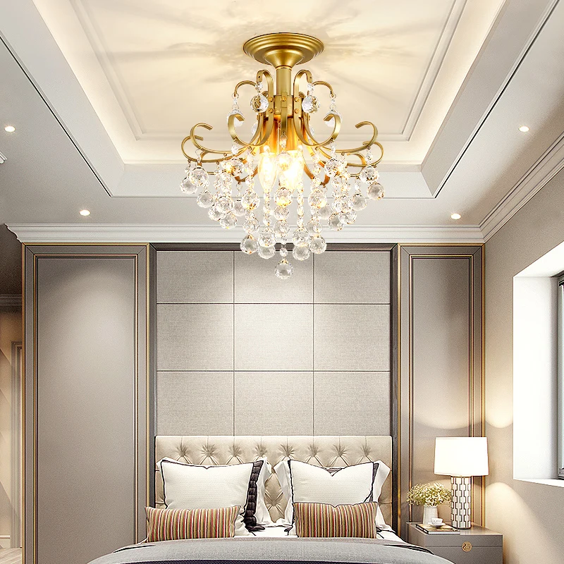 Modern Crystal Chandelier Lighting - Bedroom Kitchen Lustre Cristal Ceiling Chandeliers - K9 Crystal - Golden Black Light Fixture image 6
