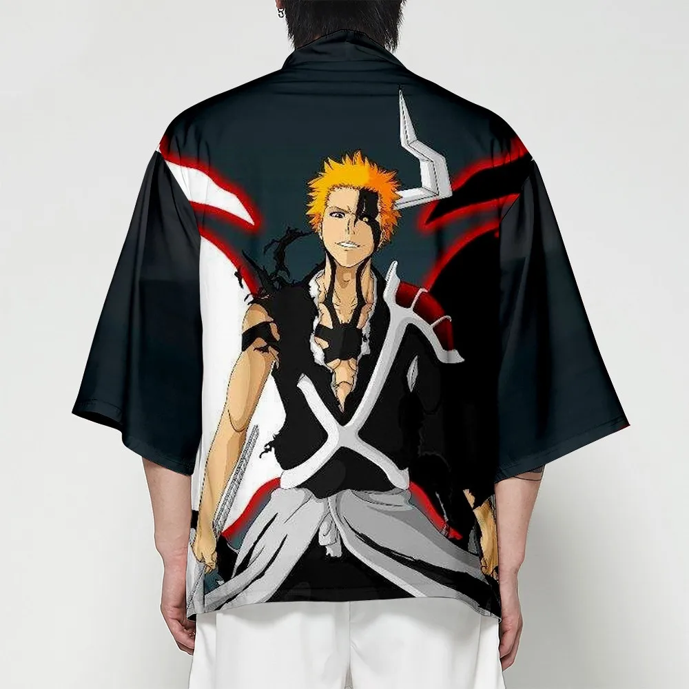 Кимоно Kurosaki Ichigo для косплея японское хаори взрослых и детей Повседневный