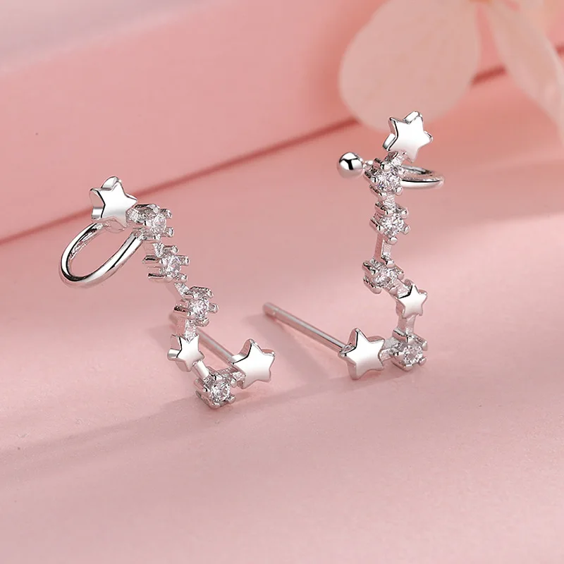 

Женские серьги-Клипсы из серебра S925 пробы с роскошной звездой