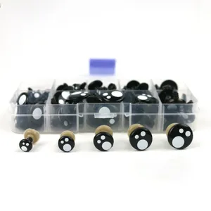 100 шт., безопасные глаза для глазных Яблоков, плюшевые игрушки, животные, медведь, аксессуары для кукол, черные пластиковые глаза сделай сам для кукол 8,10,12,14,16 мм в комплекте