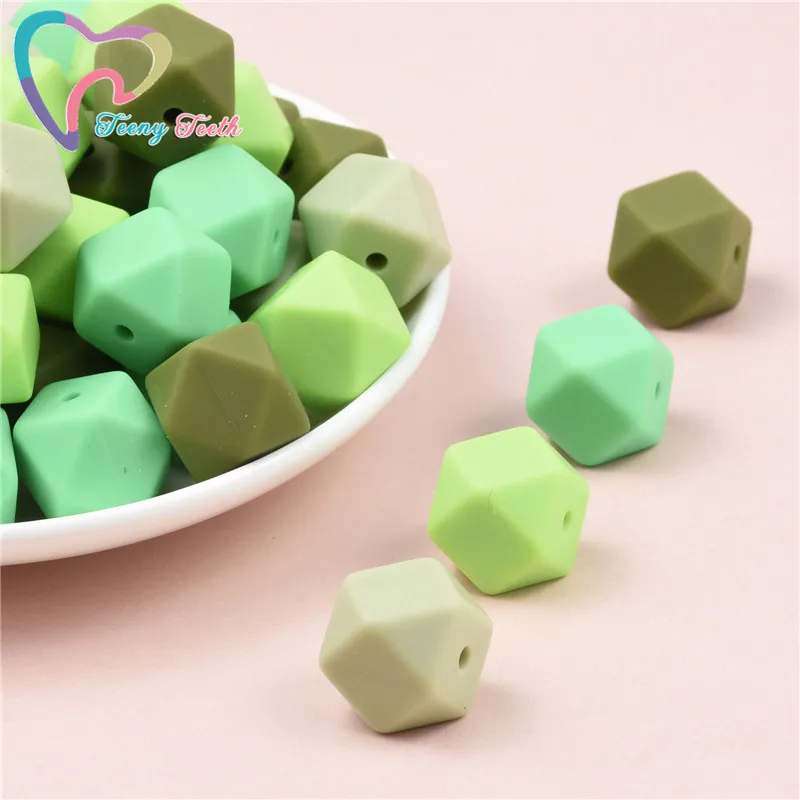 10 шт. шестигранные силиконовые бусины для прорезывания зубов 14 17 мм|Бусины| |