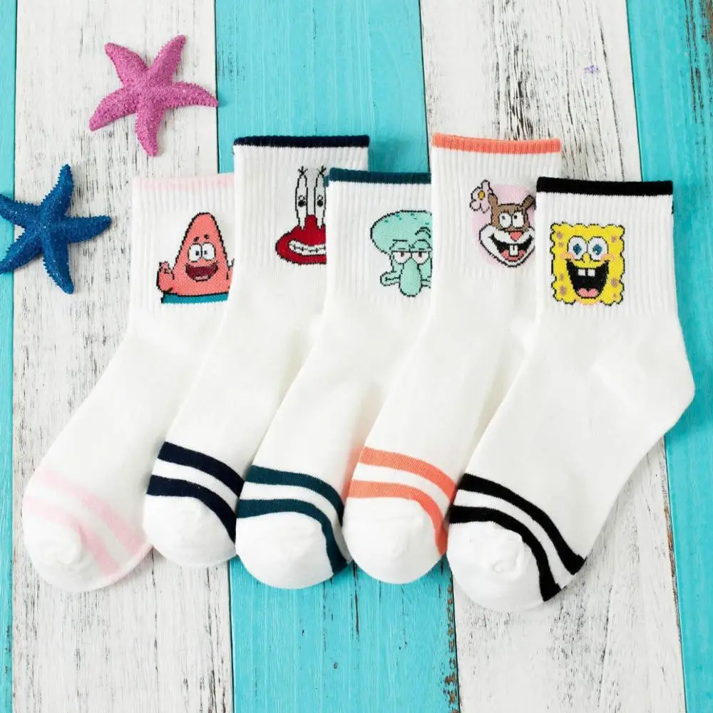 Модные милые короткие носки женские Харадзюку с героями мультфильмов рисунком