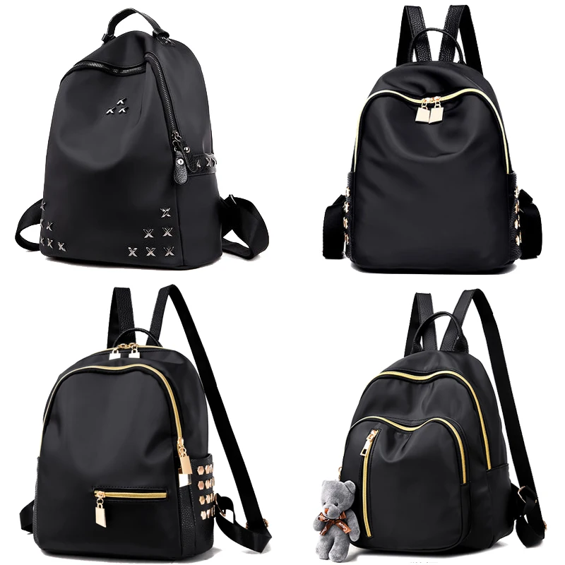 Мини-рюкзак с заклепками школьная сумка из нейлона и ткани Оксфорд на плечо для