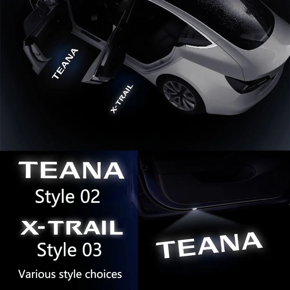 

2 шт. автомобильные дверные фары для Nissan Xtrail X trail T30 T31 Teana J31 GT-R R35 Murano Z50 Z51 Светодиодная лампа-эмблема аксессуары для тюнинга