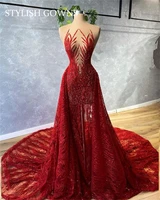 sexy red beading evening gown for women elegant mermaid prom dresses 2021 luxury mini cocktail homecoming dress robe