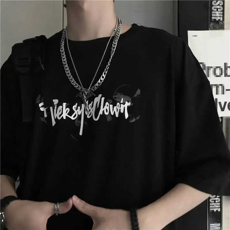 

Hip Hop T Shirts Loose Mens T shirt Streetwear Funny High Street Tops Tee Male 2020 Summer Cool Tshirt Streetwear Casual Japan