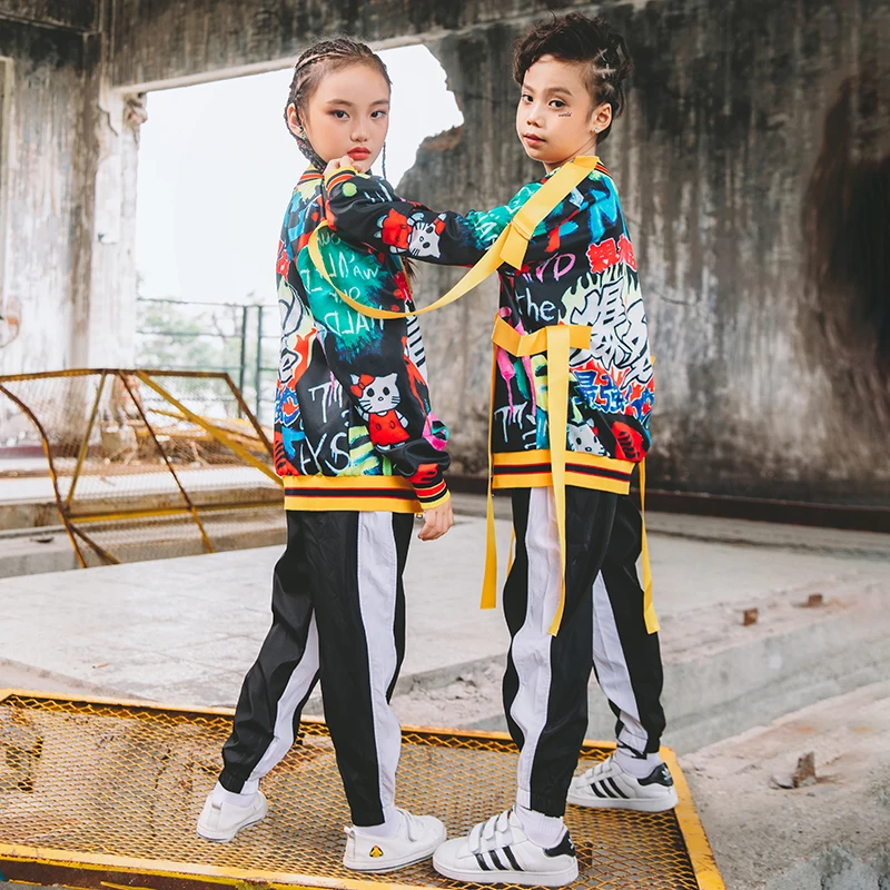 Unisex Autumn Jazz Dance Costumes For Kids Children'S Street Hip Hop Suit Performance Wear Club Costume | Тематическая одежда