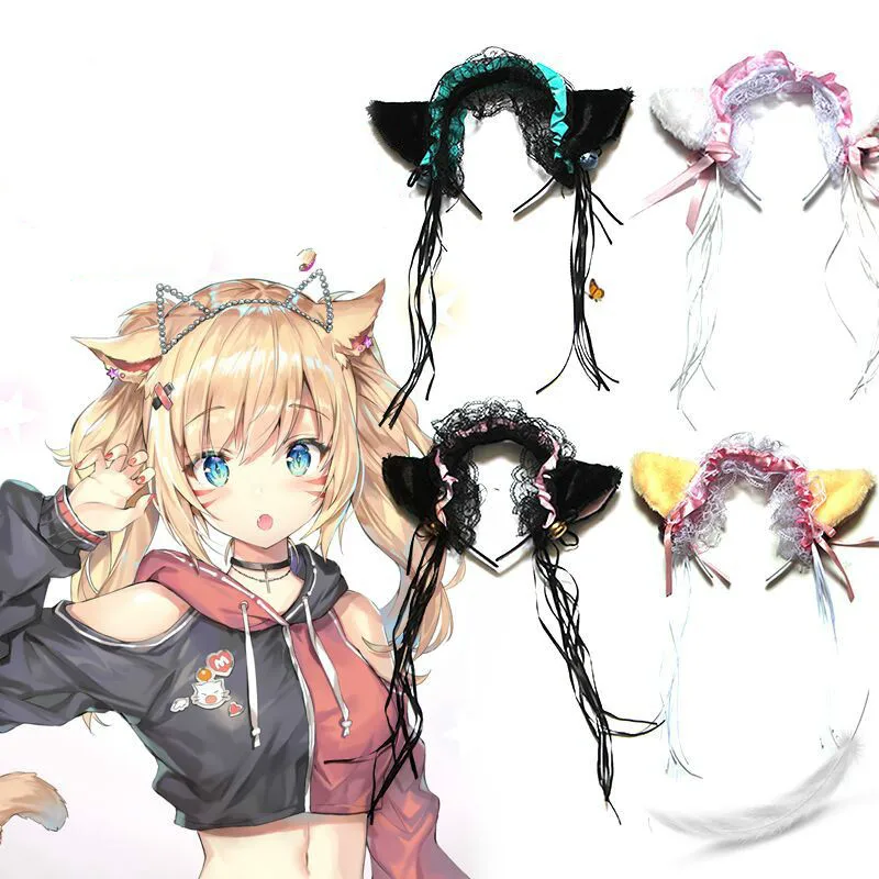 Повязка для волос в стиле Сладкая Лолита кружевной обруч с колокольчиком и