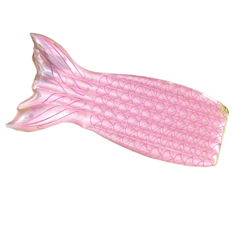 

Fish Tail Shape Inflatable Floating Bed Mermaid Swimming Pool Mat Water Floating Cushion Float Bed )